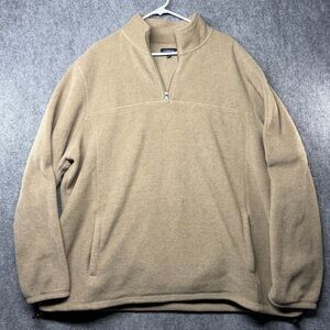Croft & Barrow Men's Beige Quarter Zip Pullover Fleece XXL